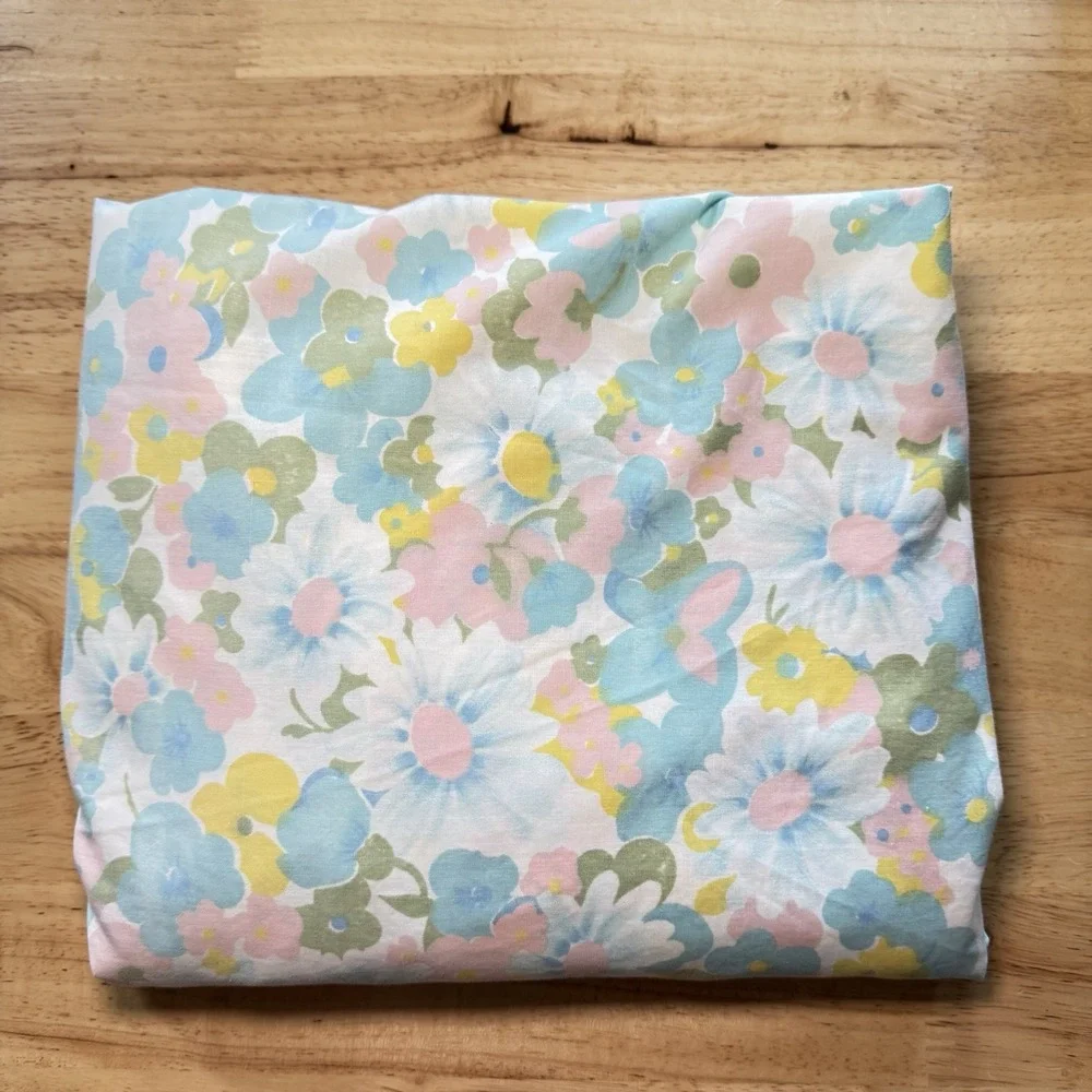 2 VTG Twin Fitted Sheets Ralph Lauren –‎ White & Pacific Miracle Floral